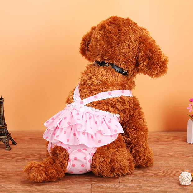 Teddy Dog Menstrual Polka Dot Skirt Physiological Pants