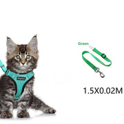 Escape Proof Cat Vest Harness And Car Seat Belt Adapter Adjustable Reflective Cat Harness Soft Mesh Harness For Kitten Puppy