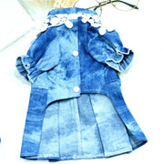 Thin Breathable Denim Stitching Pet Skirt