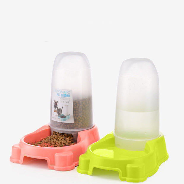 Pet Automatic Food Water Dispenser Puppy Kitten Feeder Bowl Dog Drinker Feeding Dish