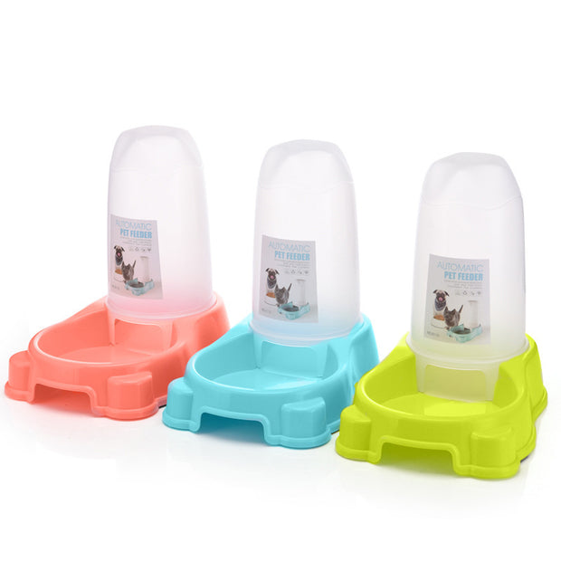 Pet Automatic Food Water Dispenser Puppy Kitten Feeder Bowl Dog Drinker Feeding Dish