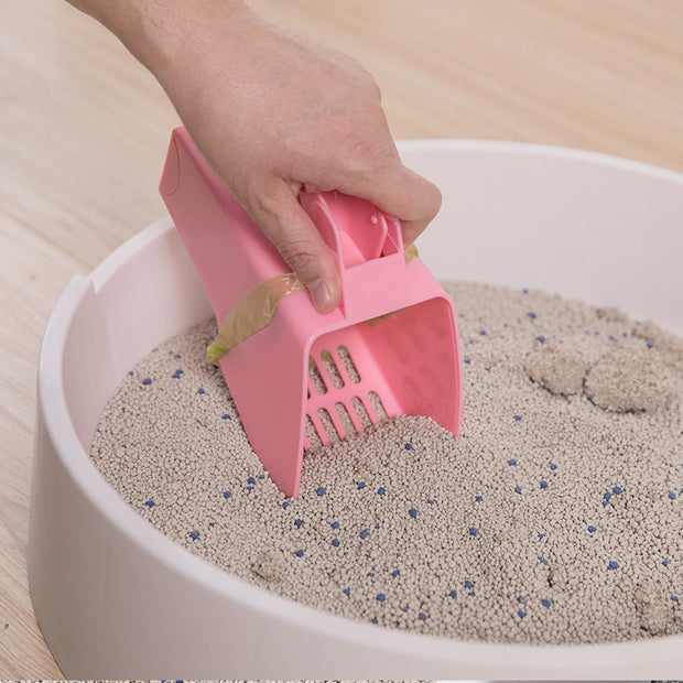 Cat litter shovel trash can