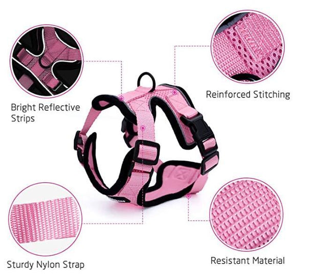 Escape Proof Cat Vest Harness And Car Seat Belt Adapter Adjustable Reflective Cat Harness Soft Mesh Harness For Kitten Puppy