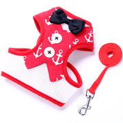 Small dog Teddy vest-style bow evening dress with leash