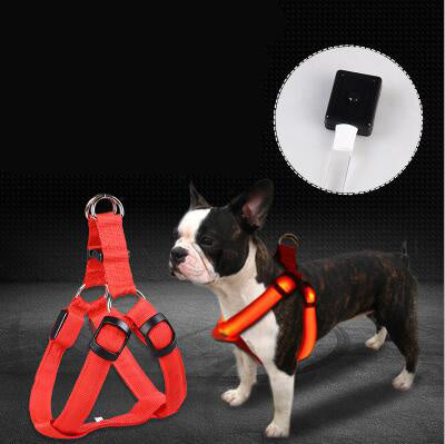 LED Luminous Dog Chest Harness