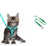 Escape Proof Cat Vest Harness And Car Seat Belt Adapter Adjustable Reflective Cat Harness Soft Mesh Harness For Kitten Puppy