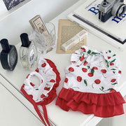 New Puppy Cute Cherry Swimsuit Dress