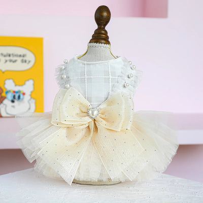 Dog Clothing Tulle Tutu Skirt Chest And Back High-end Wedding Dress